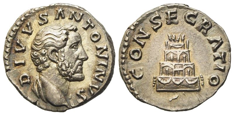 Divus Antoninus Pius, Denarius Struck Under Marcus Aurelius, Rome, After Ad 161; Ar (g 3,41; MM 1...