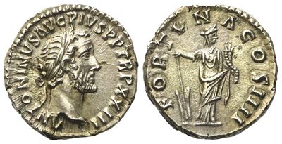 Antoninus Pius (138-161), Denarius, Rome, Ad 159-160; Ar (g 3,22; MM 16,5)