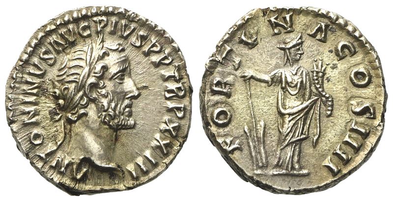 Antoninus Pius (138-161), Denarius, Rome, Ad 159-160; Ar (g 3,22; MM 16,5)