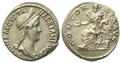 Sabina, Denarius Struck Under Hadrian, Rome, Ad 130-133; Ar (g 3,23; MM 16,8)