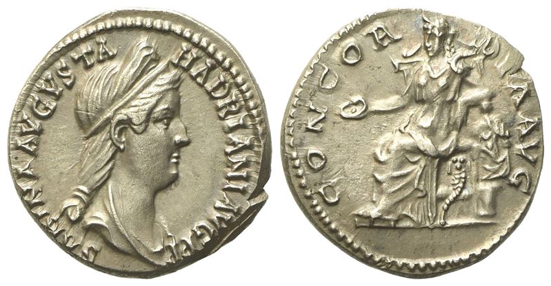Sabina, Denarius Struck Under Hadrian, Rome, Ad 130-133; Ar (g 3,23; MM 16,8)