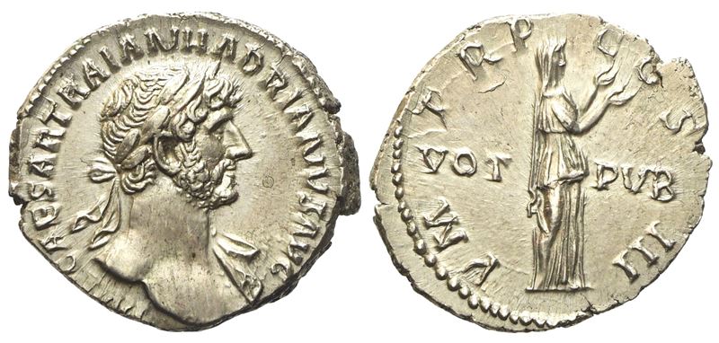 Hadrian (117-138), Denarius, Rome, Ad 118; Ar (g 3,15; MM 19,5)