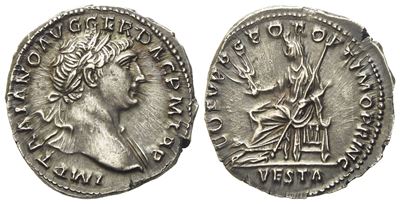 Trajan (98-117), Denarius, Rome, Ad 108; Ar (g 3,18; MM 19,4)