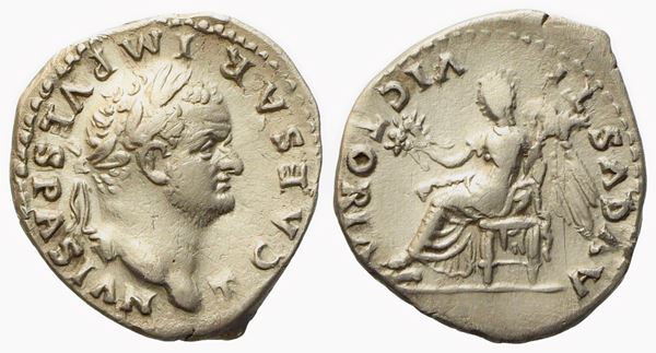 Titus Caesar, Quinarius struck under Vespasian, Rome, AD 75; AR (g 1,70; mm 15,75)