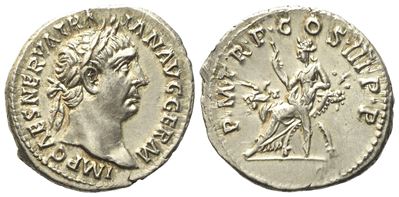 Trajan (98-117), Denarius, Rome, Ad 100; Ar (g 3,42; MM 20,15)