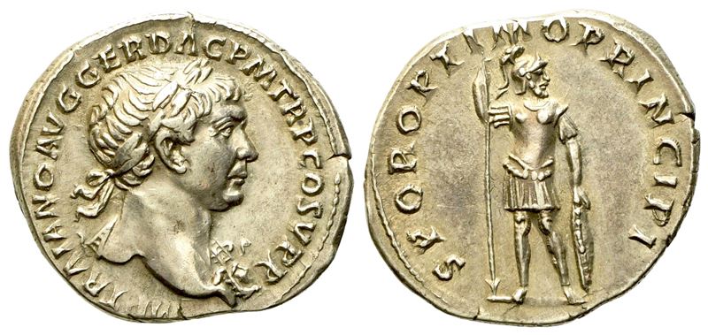 Trajan (98-117), Denarius, Rome, Ad 103-104; Ar (g 3,25; MM 19,35)