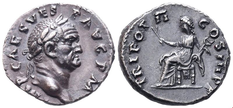Vespasian (69-79), Denarius, Rome, AD 71; AR (g 3,36; mm 18)