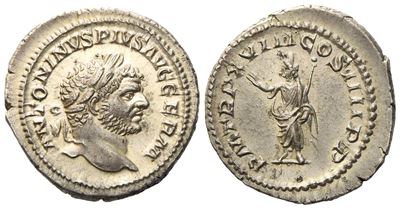 Caracalla (198-217), Denarius, Rome, Ad 215; Ar (g 3,40; MM 20,2)