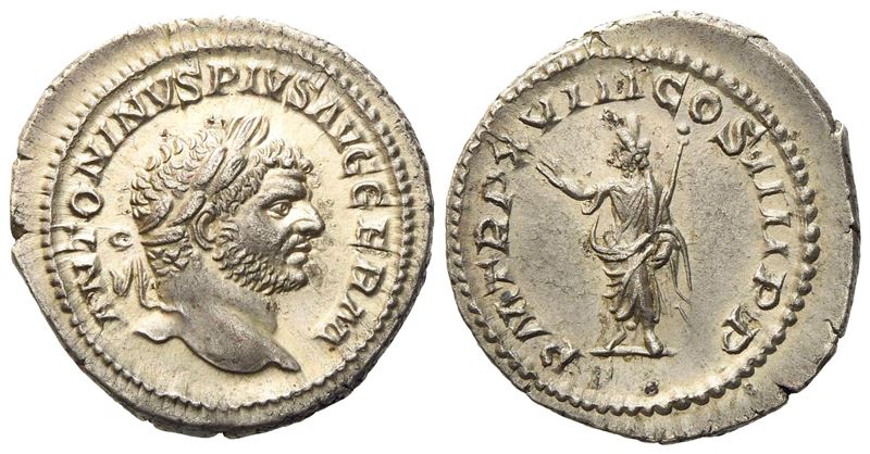 Caracalla (198-217), Denarius, Rome, Ad 215; Ar (g 3,40; MM 20,2)