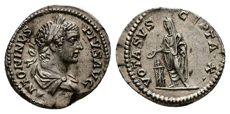 Caracalla (198-217). Ar Denarius (18mm, 2.90g).