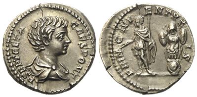 Geta Caesar, Denarius Struck Under Septimius Severus And Caracalla, Rome, Ad 200-202; Ar (g 3,43;...