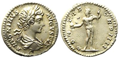 Caracalla (198-217), Denarius, Rome, Ad 200; Ar (g 3,12; MM 18,5)