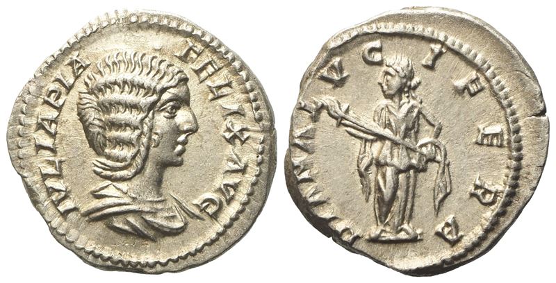 Julia Domna, Denarius Struck Under Caracalla, Rome, C. Ad 211-217; Ar (g 3,24; MM 19,25)