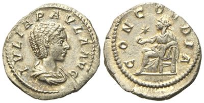 Julia Paula, Denarius Struck Under Elagabalus, Rome, Ad 220; Ar (g 2,95; MM 20)