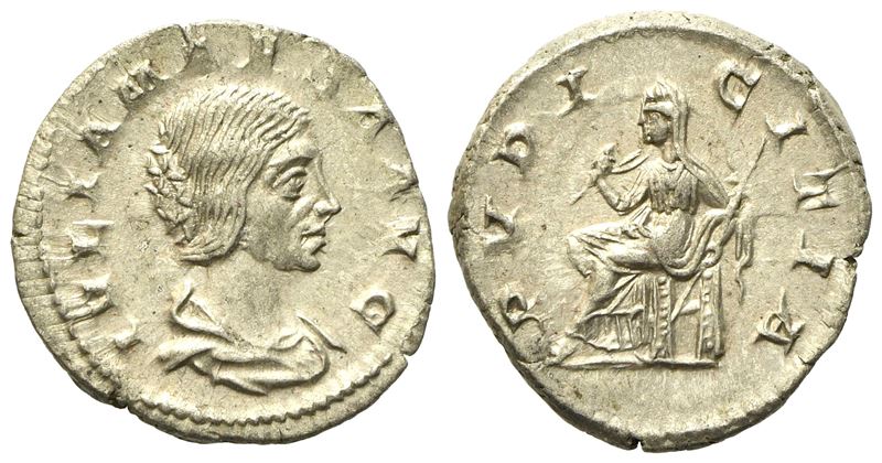 Julia Maesa, Denarius Struck Under Elagabalus, Rome, Ad 220-222; Ar (g 2,94 G; 19,25 MM)