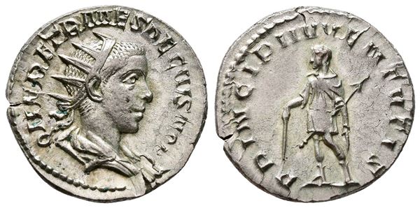 Herennius Etruscus (Caesar, 249-251). AR Antoninianus (21mm, 4.11g).