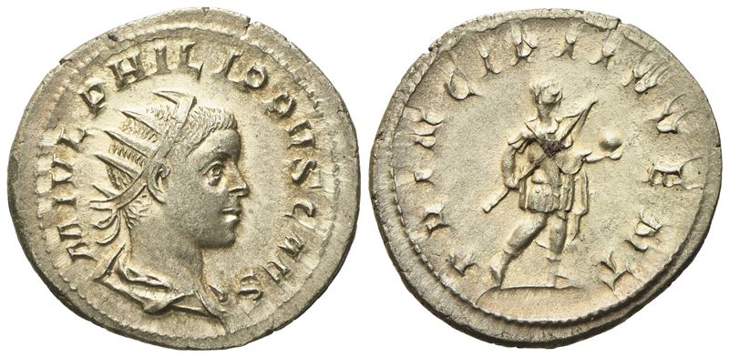 Philip II Caesar, Antoninianus Struck Under Philip I, Rome, Ad 244-246; Ar (g 3,71; MM 23,2)