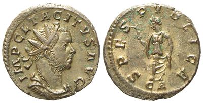 Tacitus (275-276), Antoninianus, Lugdunum, Undated; Æ Silvered (g 4,25; MM 21,2)