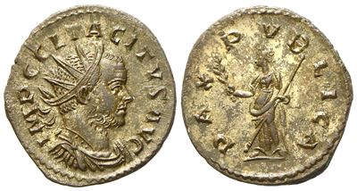 Tacitus (275-276), Antoninianus, Lugdunum, Undated; Æ Silvered (g 3,75; MM 21,9)