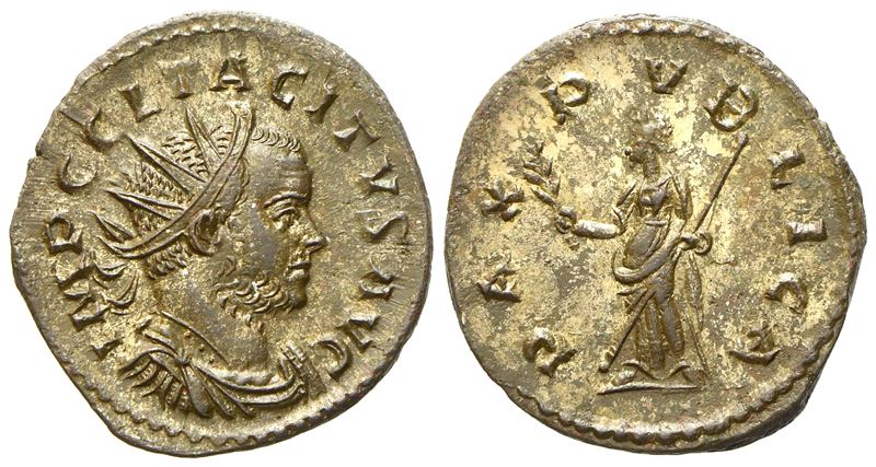 Tacitus (275-276), Antoninianus, Lugdunum, Undated; Æ Silvered (g 3,75; MM 21,9)