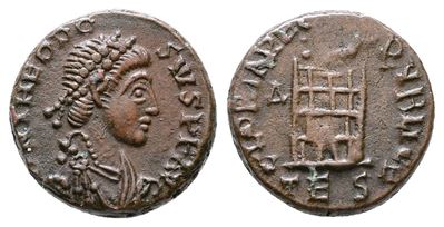 Theodosius i (379-395). Æ (12mm, 1.81g).
