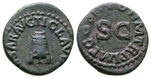 Claudius (41-54). Æ Quadrans (17mm, 2.76g).  - Auction Greek, Roman and Byzantine Coins	 - Bertolami Fine Art - Prague