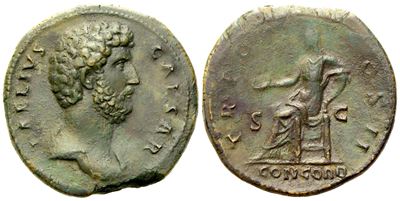 Aelius Caesar, Sestertius Struck Under Hadrian, Rome, Ad 137; Æ (g 26,54; MM 32)