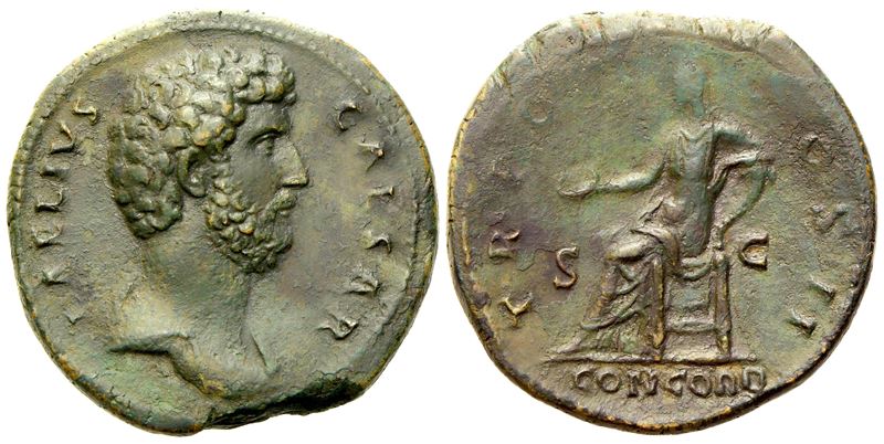 Aelius Caesar, Sestertius Struck Under Hadrian, Rome, Ad 137; Æ (g 26,54; MM 32)