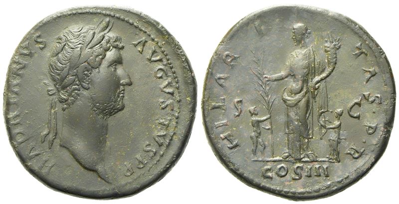 Hadrian (117-138), Sestertius, Rome, Ad 128-129; Æ (g 28,69; MM 32)