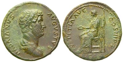 Hadrian (117-138), Sestertius, Rome, Ad 129-130; Æ (g 21,10; MM 32)