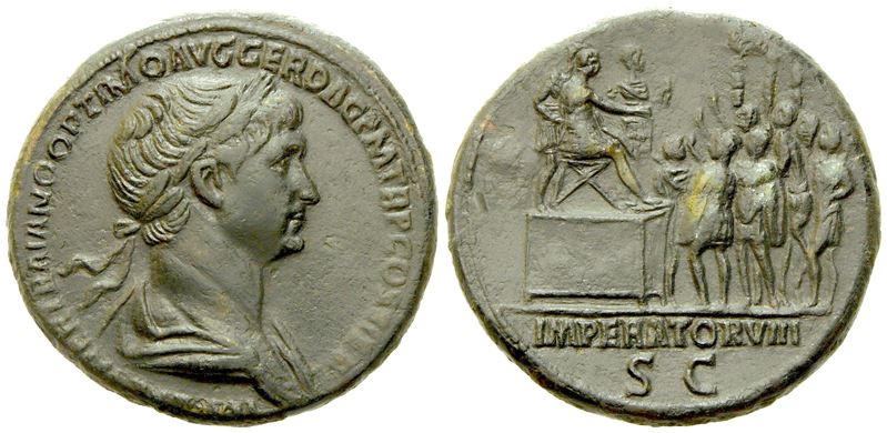 Trajan (98-117), Sestertius, Rome, Ad 114-117; Æ (g 25,71; MM 33)