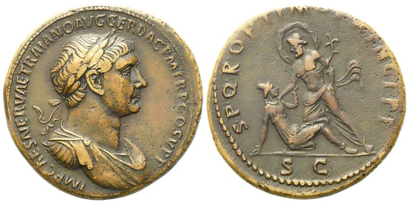 Trajan (98-117), Sestertius, Rome, Ad 103-111; Æ (g 26,44; MM 34)