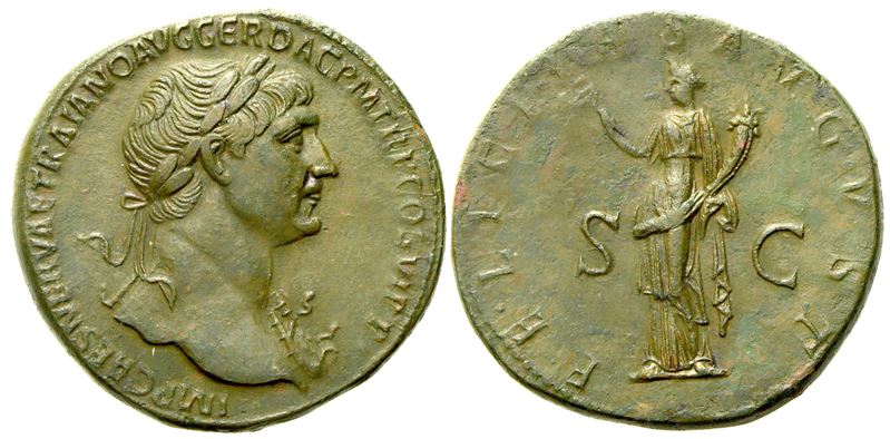 Trajan (98-117), Sestertius, Rome, Ad 112-114; Æ (g 23,89; MM 33)