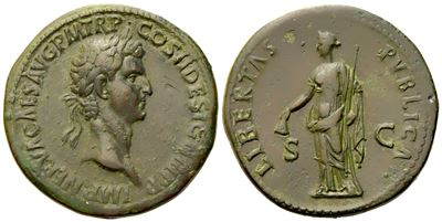 Nerva (96-98), Sestertius, Rome, Ad 96; Æ (g 25,13; MM 34)
