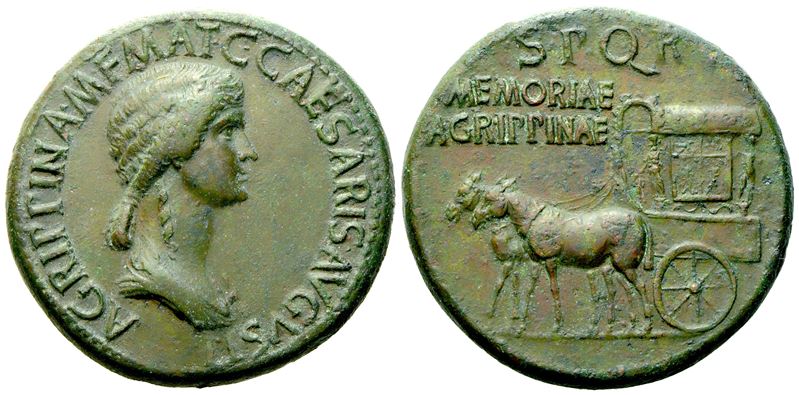 Agrippina Maior, Sestertius struck under Gaius (Caligula), Rome, c. AD 37-41; Æ (g 28,07; mm 34)