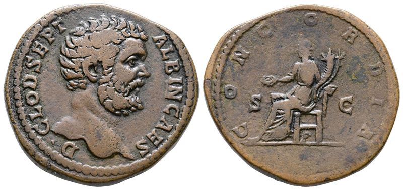 Clodius Albinus (caesar, 193-195). Æ Sestertius (31mm, 25.65g).