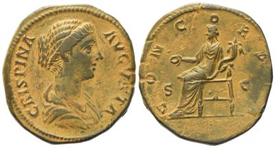 Crispina, Sestertius Struck Under Commodus, Rome, C. Ad 178-191; Æ (g 25,82; MM 31)