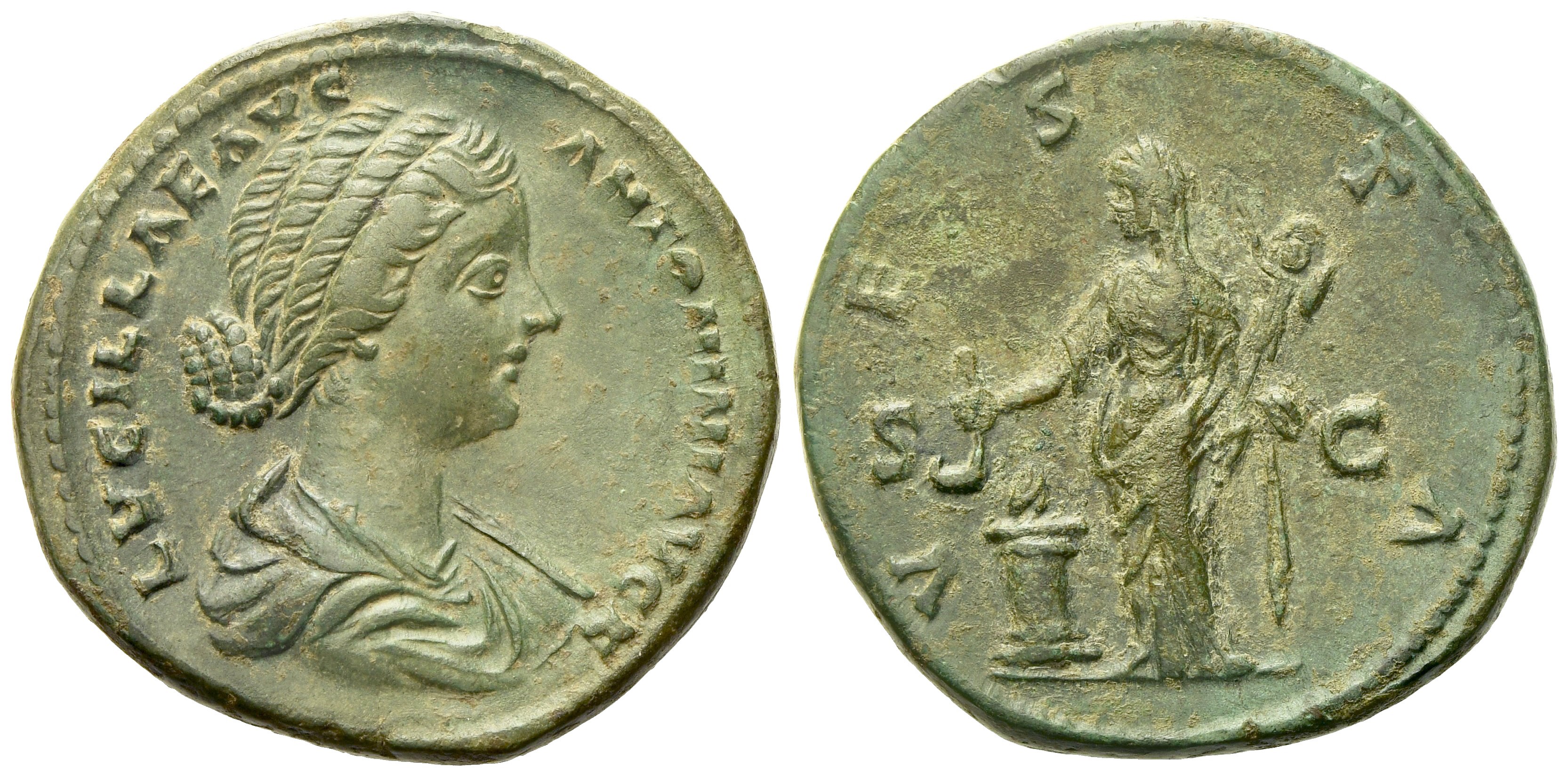 Lucilla, Sestertius struck under Marcus Aurelius, Rome, c. AD 164-169 ...