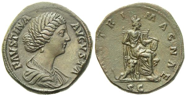 Faustina II, Sestertius struck under Marcus Aurelius, Rome, c. AD 161-164; Æ (g 26,29; mm 31)