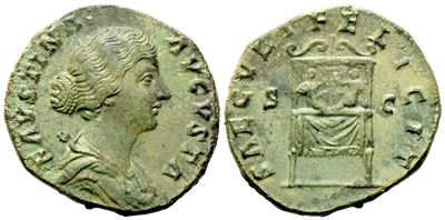 Faustina II, Sestertius Struck Under Marcus Aurelius, Rome, C. Ad 161-164; Æ (g 20,83; MM 30)