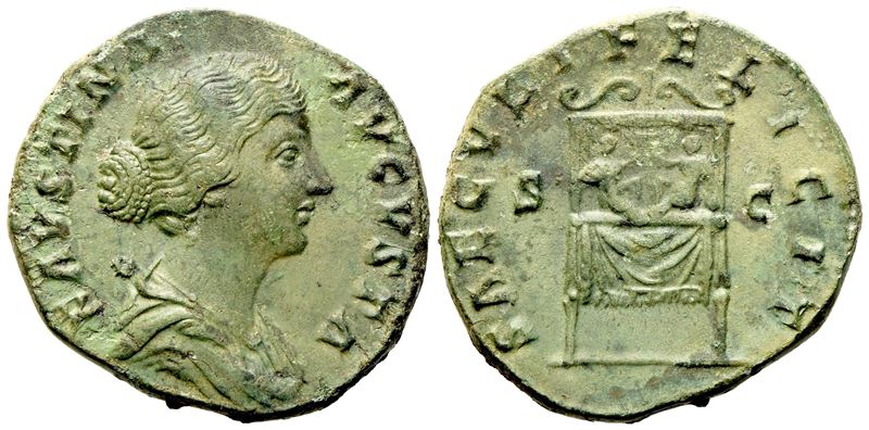 Faustina II, Sestertius Struck Under Marcus Aurelius, Rome, C. Ad 161-164; Æ (g 20,83; MM 30)