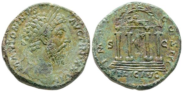 Marcus Aurelius (161-180). Æ Sestertius (31mm, 28.11g).