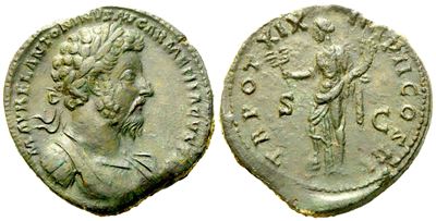 Marcus Aurelius (161-180), Sestertius, Rome, Ad 164-165; Æ (g 21,52; MM 31)