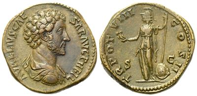 Marcus Aurelius Caesar, Sestertius Struck Under Antoninus Pius, Rome, Ad 154-155; Æ (g 30,77; MM ...