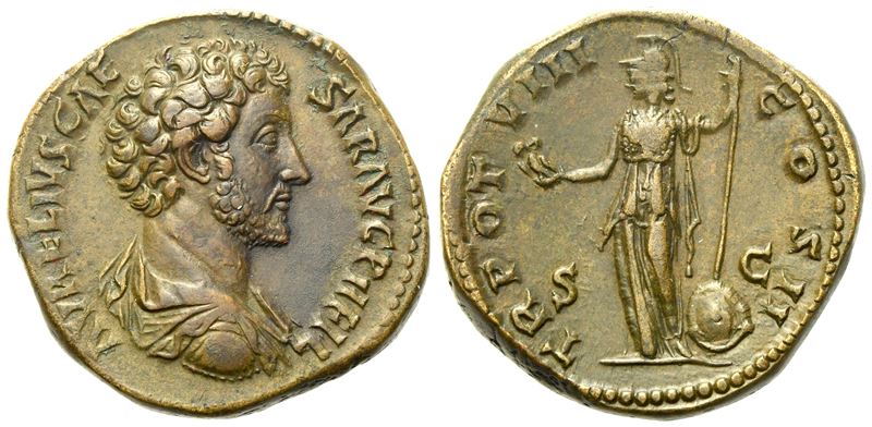 Marcus Aurelius Caesar, Sestertius Struck Under Antoninus Pius, Rome, Ad 154-155; Æ (g 30,77; MM ...