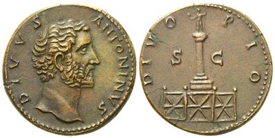 Divus Antoninus Pius, Sestertius Struck Under Marcus Aurelius, Rome, After Ad 161; Æ (g 22,84; MM...