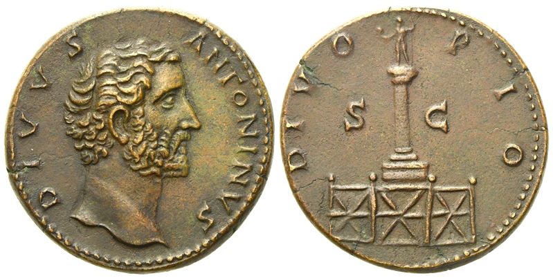 Divus Antoninus Pius, Sestertius Struck Under Marcus Aurelius, Rome, After Ad 161; Æ (g 22,84; MM...