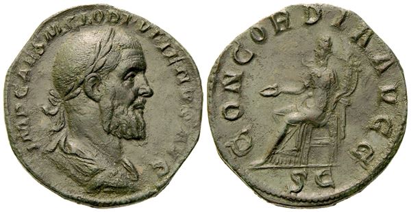 Pupienus (238), Sestertius, Rome, c. April - June AD 238; Æ (g 19,15; mm 30)