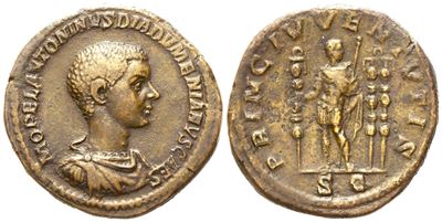 Diadumenian Caesar, Sestertius Struck Under Macrinus, Rome, Ad 217-218; Æ (g 25,50; MM 32)