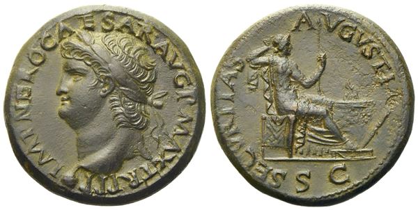 Nero (54-68), As, Rome, c. AD 67; Æ (g 16,53; mm 28)